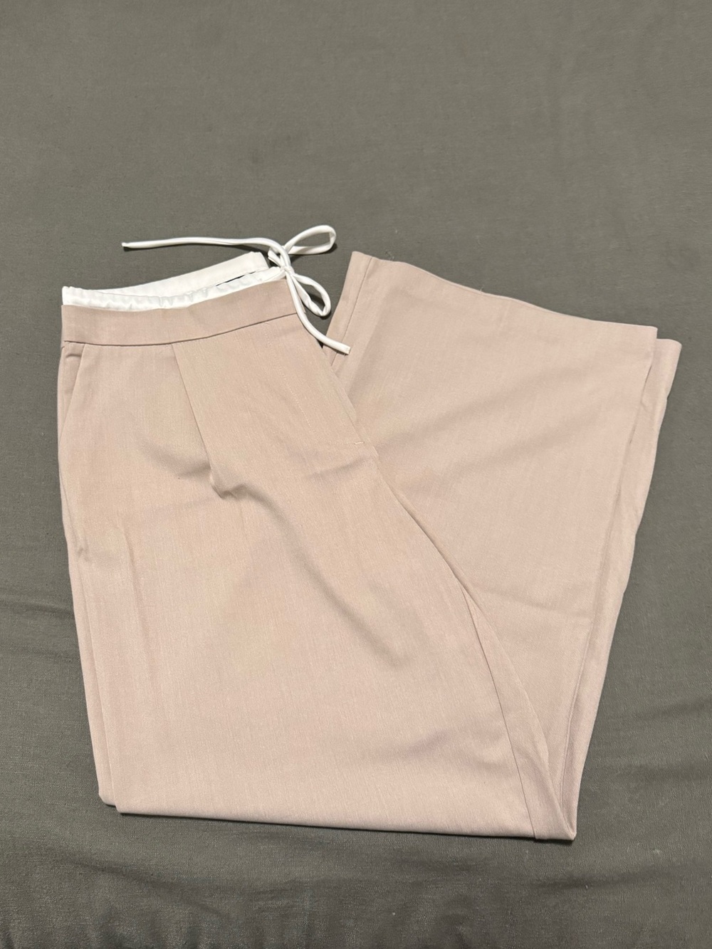 Zara Women’s Light Beige Trousers (fake double layer)
